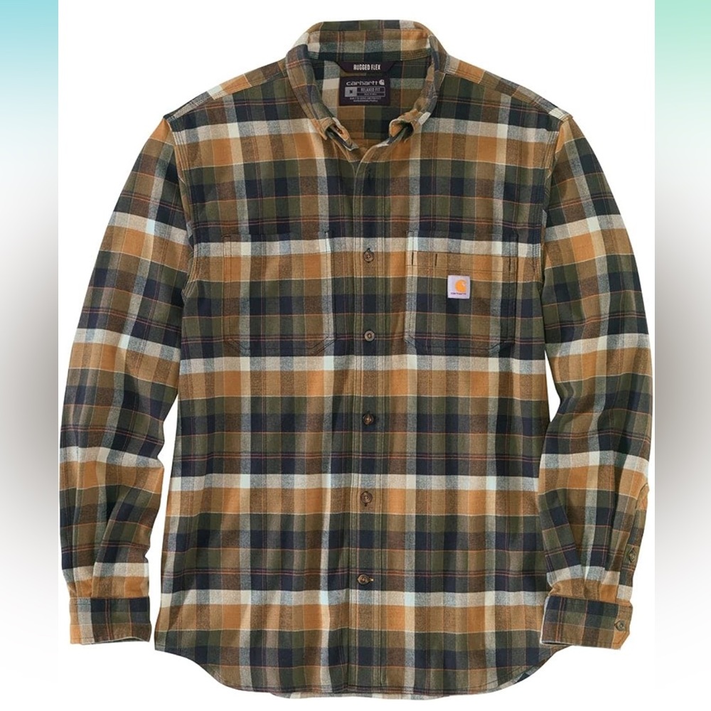 Carhartt Men's Big & Tall Rugged Flex Fitted Midweight Flannel Shirt 4XL NEW